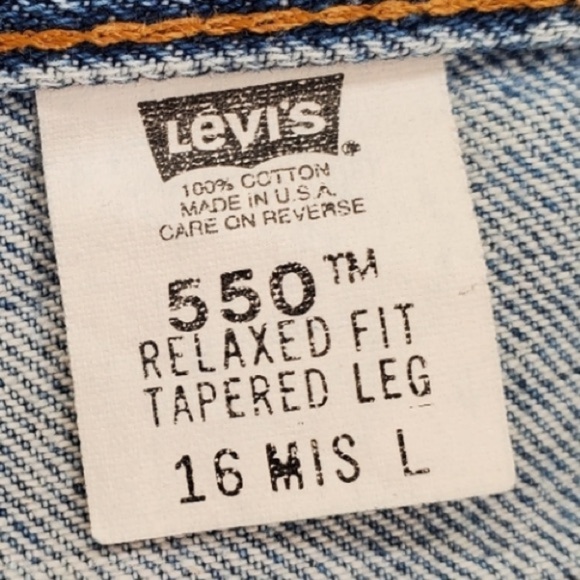 Vtg Levis 550 Blue Jean 16 Mis L 33x33 Hi Rise Relaxed Tapered Western 04/00 USA - Picture 3 of 16